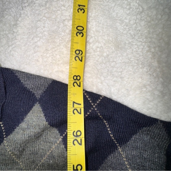 Brooks Brothers Men's Argyle Crewneck Sweater - Navy and Gray Size XL - Picture 4 of 5